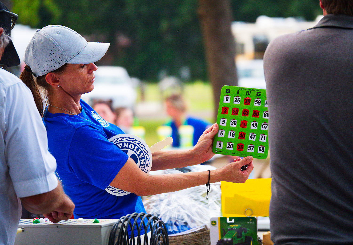 The winning numbers are checked on a bingo card at the popular Quitman-Lake Fork game during the Wood County Old Settlers Reunion, held Thursday through Saturday at Jim Hogg City Park in Quitman.